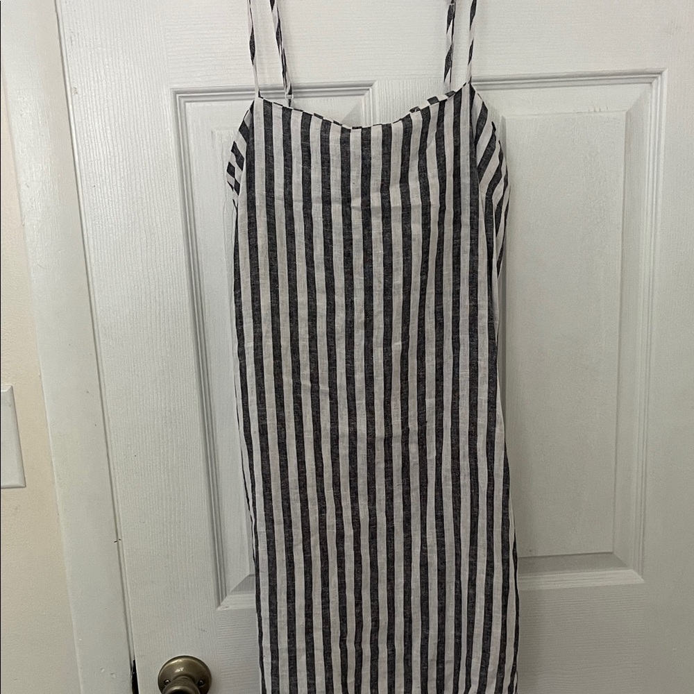 a new day Black and White Striped Midi Dress